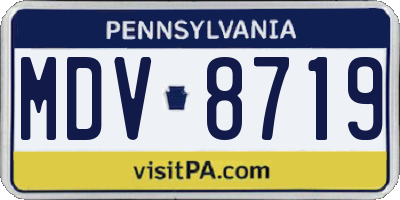 PA license plate MDV8719