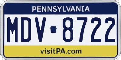 PA license plate MDV8722