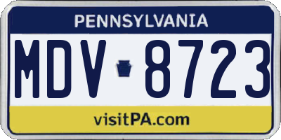 PA license plate MDV8723