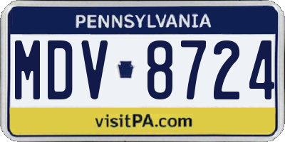 PA license plate MDV8724