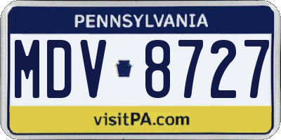 PA license plate MDV8727