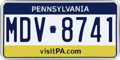 PA license plate MDV8741