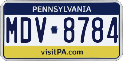 PA license plate MDV8784