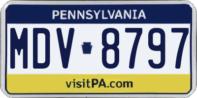 PA license plate MDV8797