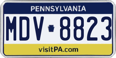 PA license plate MDV8823