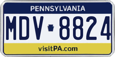 PA license plate MDV8824