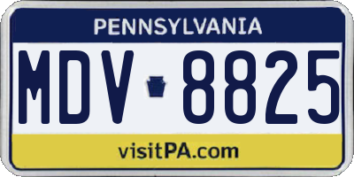 PA license plate MDV8825