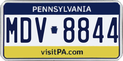 PA license plate MDV8844