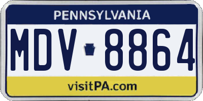 PA license plate MDV8864