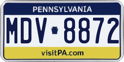 PA license plate MDV8872