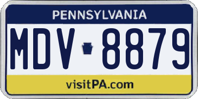 PA license plate MDV8879