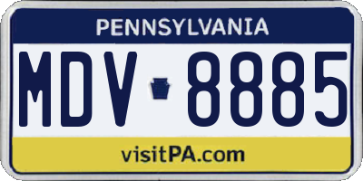 PA license plate MDV8885