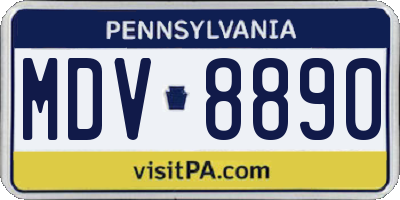 PA license plate MDV8890