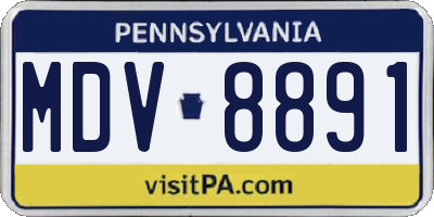 PA license plate MDV8891