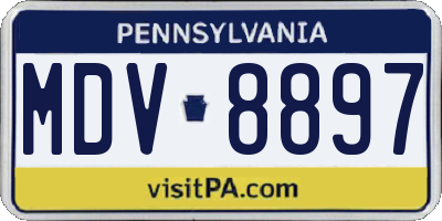 PA license plate MDV8897