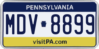 PA license plate MDV8899