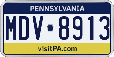PA license plate MDV8913