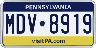 PA license plate MDV8919