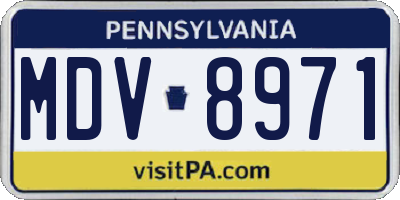 PA license plate MDV8971