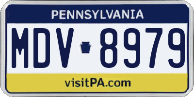PA license plate MDV8979