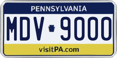 PA license plate MDV9000