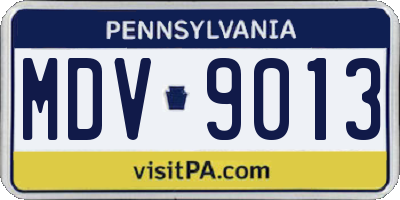 PA license plate MDV9013