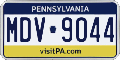 PA license plate MDV9044