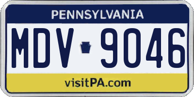 PA license plate MDV9046