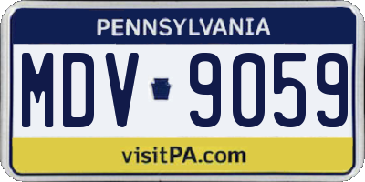 PA license plate MDV9059