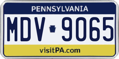 PA license plate MDV9065