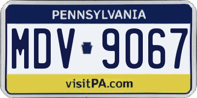 PA license plate MDV9067