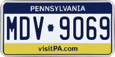 PA license plate MDV9069