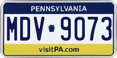 PA license plate MDV9073