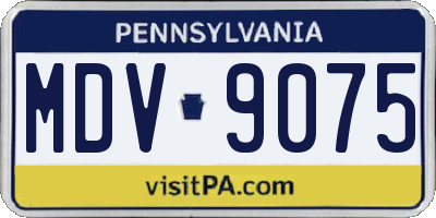 PA license plate MDV9075