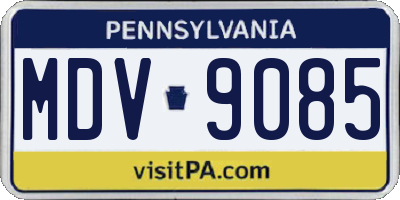 PA license plate MDV9085
