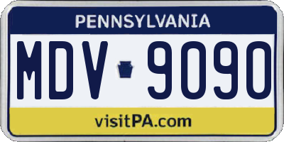 PA license plate MDV9090