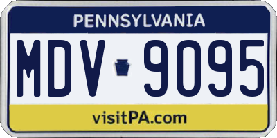 PA license plate MDV9095