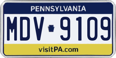 PA license plate MDV9109