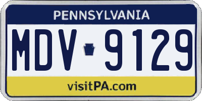 PA license plate MDV9129