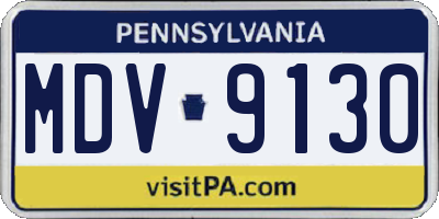 PA license plate MDV9130