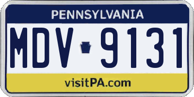 PA license plate MDV9131