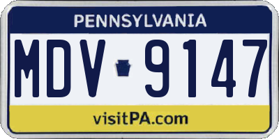 PA license plate MDV9147