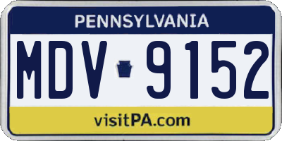 PA license plate MDV9152