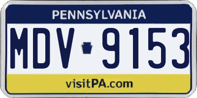 PA license plate MDV9153