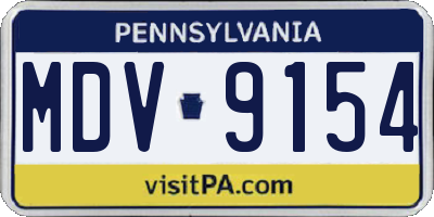 PA license plate MDV9154