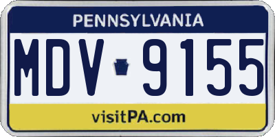 PA license plate MDV9155