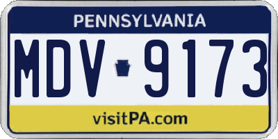 PA license plate MDV9173