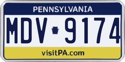 PA license plate MDV9174