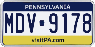PA license plate MDV9178