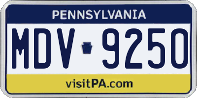 PA license plate MDV9250